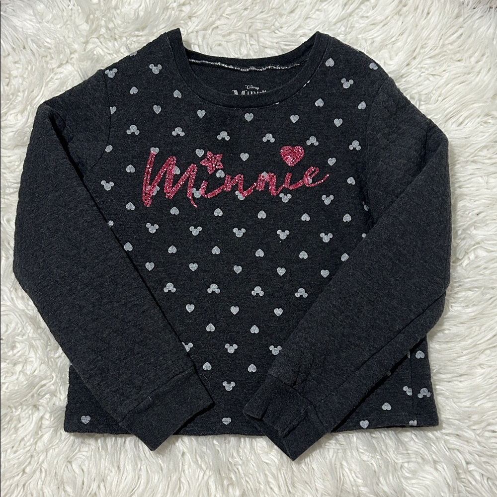 DISNEY Kids Minnie Mouse Long Sleeve Shirt - Black and Pink